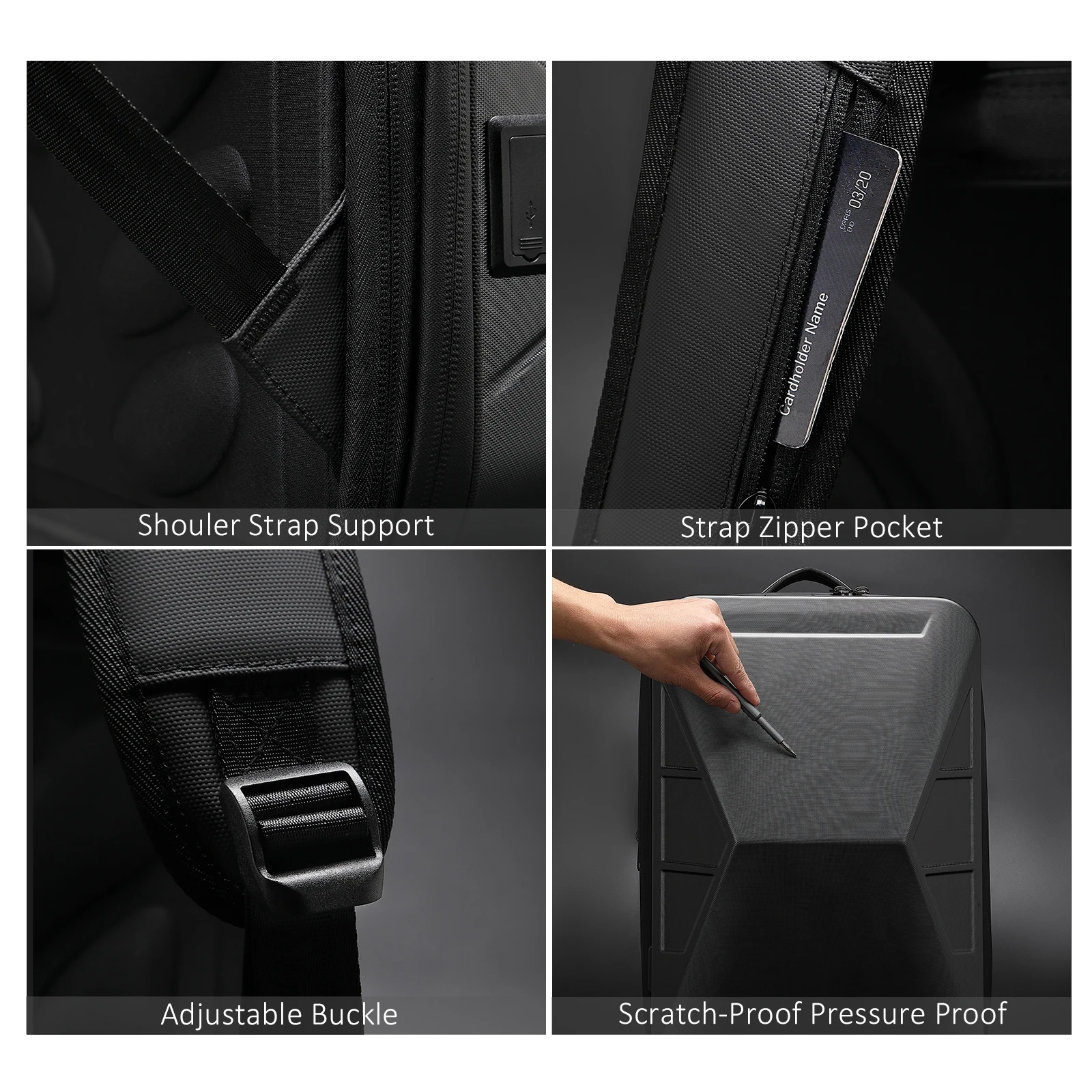 17 inch Laptop Backpack Expandable Travel Backpack Anti Theft TSA Lock Waterproof With USB Charing Port Schoolbag