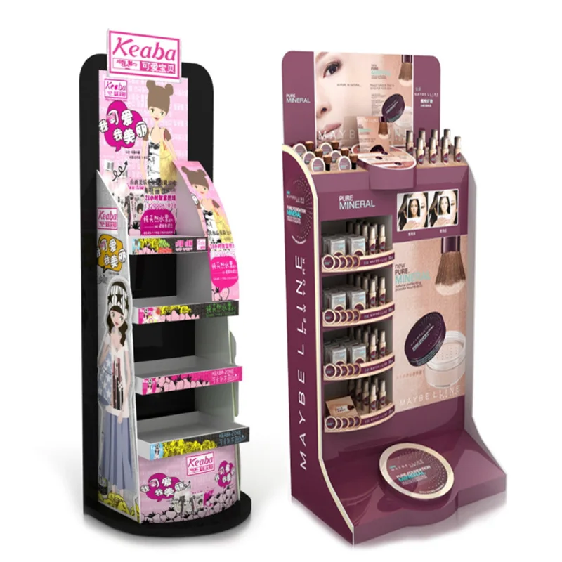 Custom logo product floor display stand Wholesales Supermarket  promotion beverage paper rack