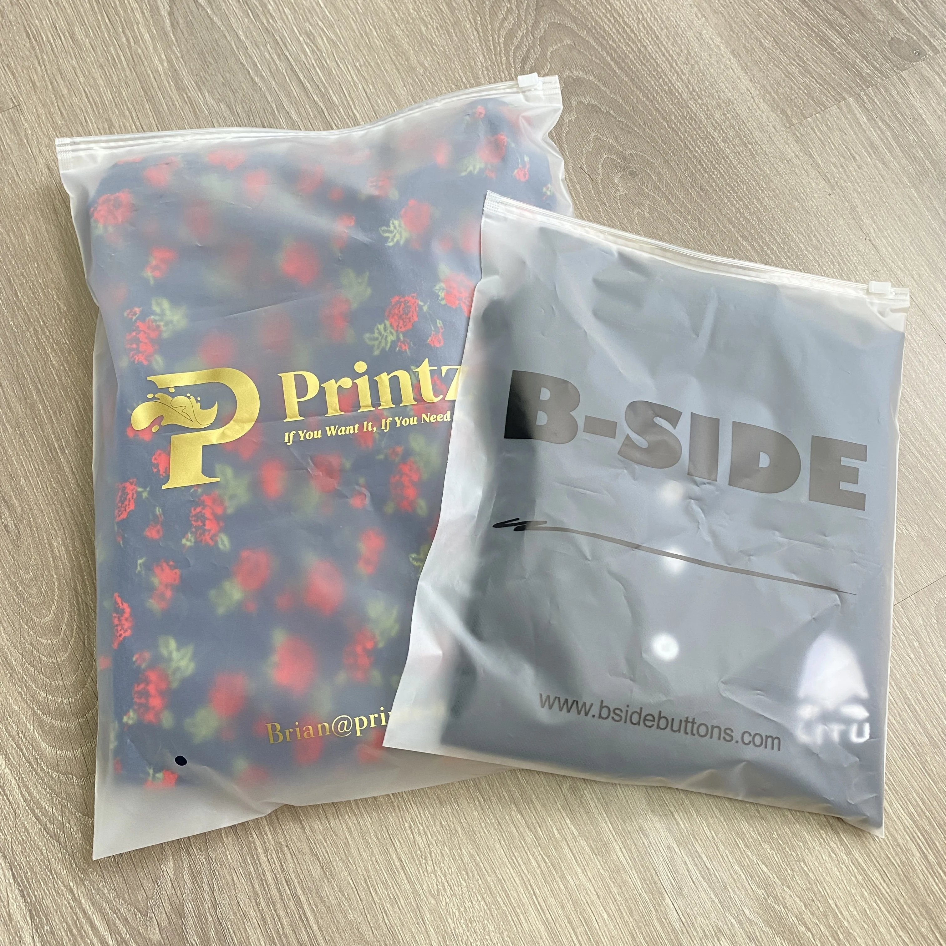 Custom Print Plastic T Shirt Clothing Ziplock Packaging Zip Lock Frosted Zipper Poly Bag With Your Logo