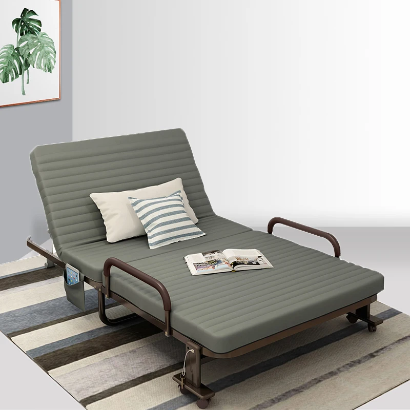 Hot Sale Adjustable Length Multifunction Camp Metal Frame Rollaway Folding Comfortable Fold Up Single Sofa Bed Folding Bed