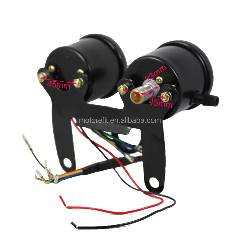 RTS 1Set Black Universal Motorcycle Speedometer Odometer Gauge 0 ~ 160 km/h 13000 rpm LED Backlight tachometer Instrument
