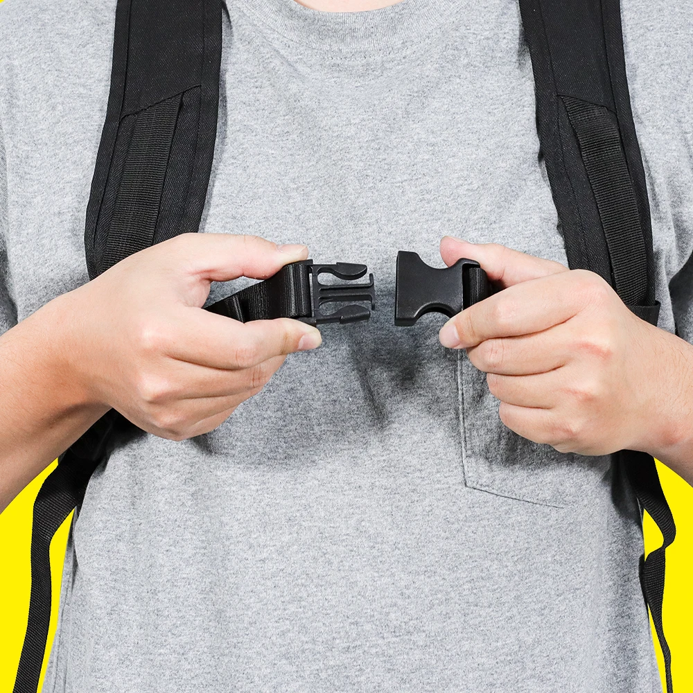 Black Backpack Sternum Strap Webbing Shoulder Strap Adjustable Chest Strap With Quick Release Buckle Bag Accessories