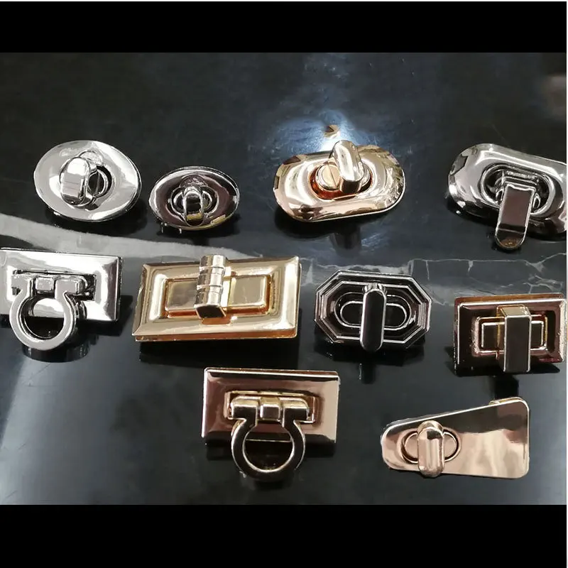 Wholesale Bag Accessories Metal Bag Push Snap Twist Turn Lock Hardware Buckle Bag Closure