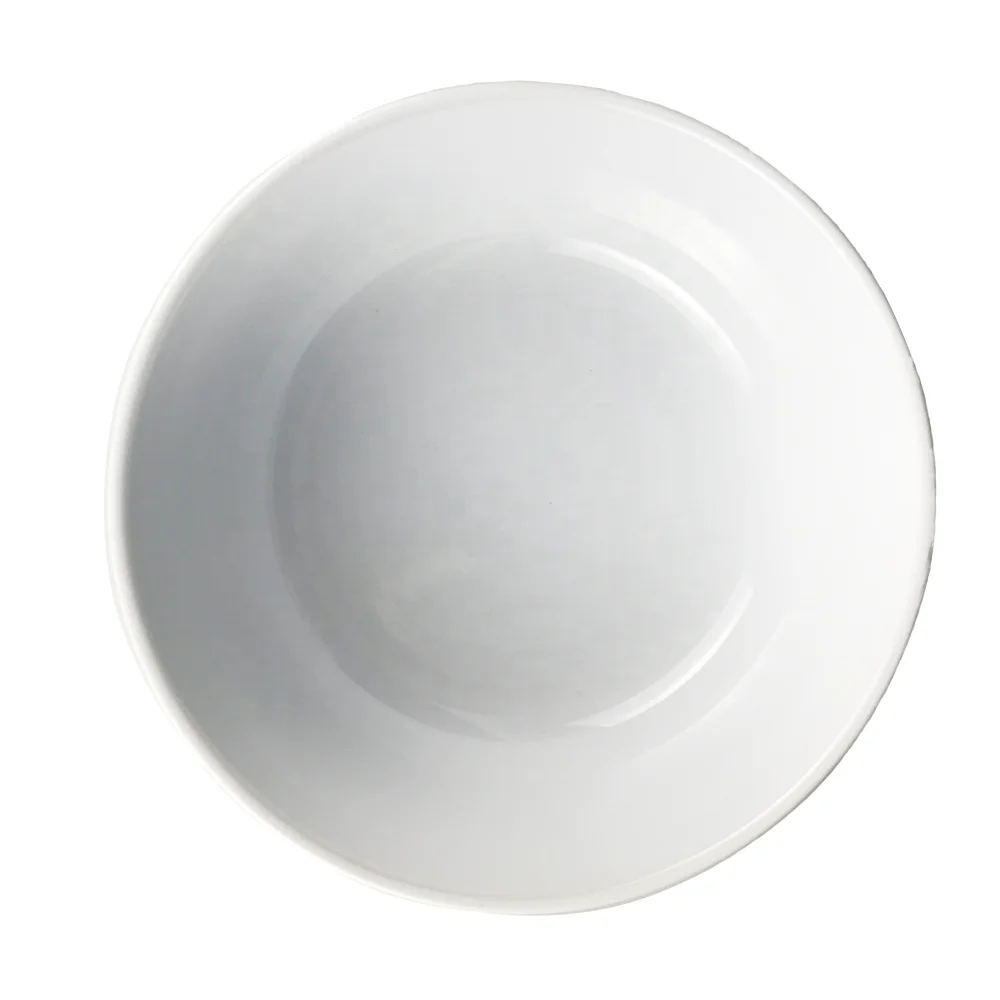 Fruit Ceramic Pasta Large Round Bowls Ceramic Salad Mixing Bowl With Acacia Stand