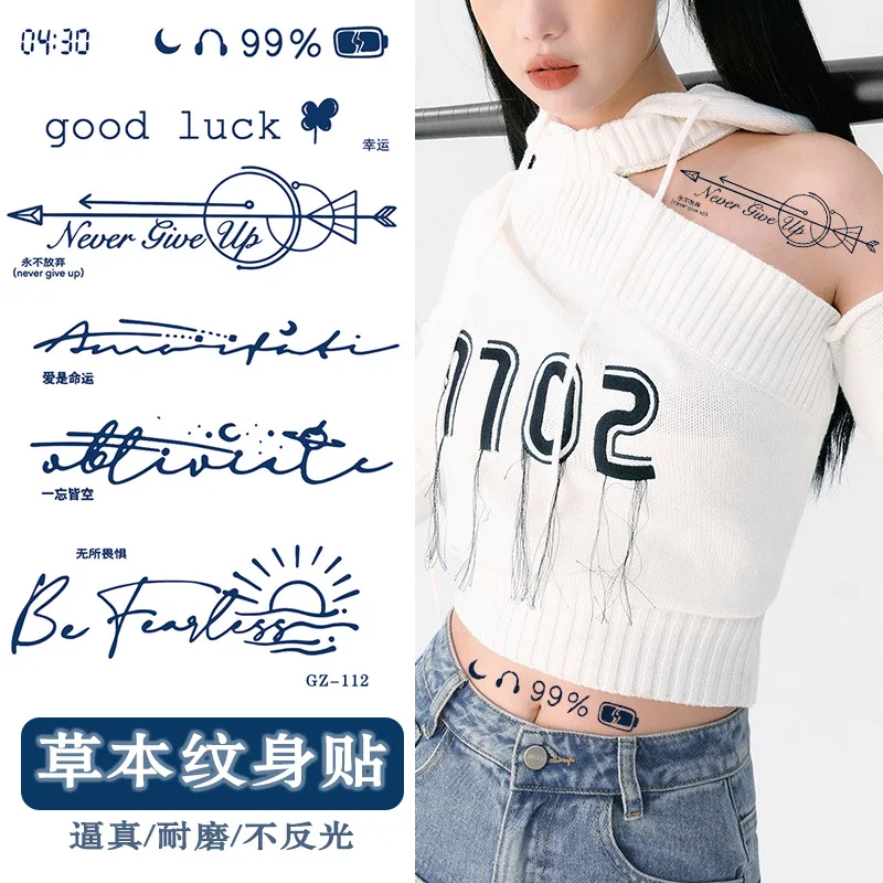 Wholesale Custom 3D Semi-Permanent Herb Body Juice Tattoo Sticker Cute Tattoo Sticker Temporary Tattoo Sticker Waterproof