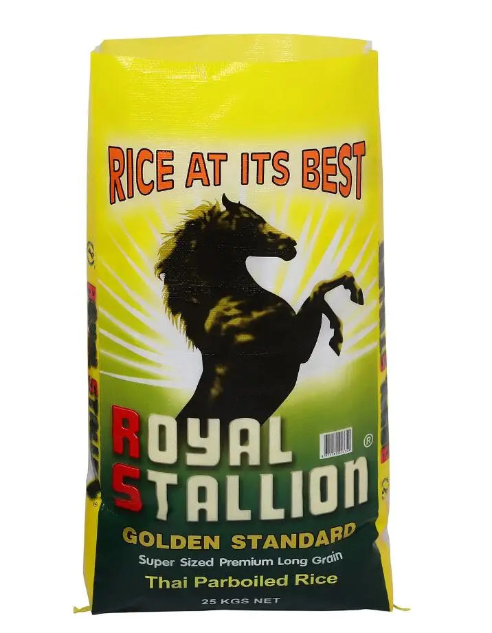 50kg bopp woven laminated plastic transparent custom rice packing bread sack fertilizer block bottom bag with adhesive tape