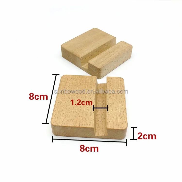 Simple business gift wooden  mobile phone holder  laser company logo  custom phone holder wood
