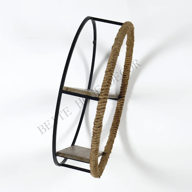Wholesale Rope & MDF Material Decorative Wall  Shelf For Living Room Furniture
