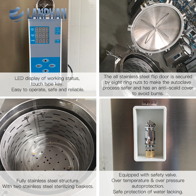 150L Glass Bottle High Temperature Sterilizer Autoclave US Stock Price