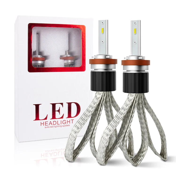 RCJ Mini 60W Car H1 H4 H7 H11 Led Headlight Bulb Led CSP H4 Led T8 Fanless Led Headlight