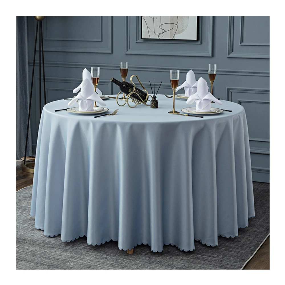 Dusty Blue Table Linens Polyester Table Cloth Round Polyester Tablecloths Wedding for Decorations Tables Blue Sky