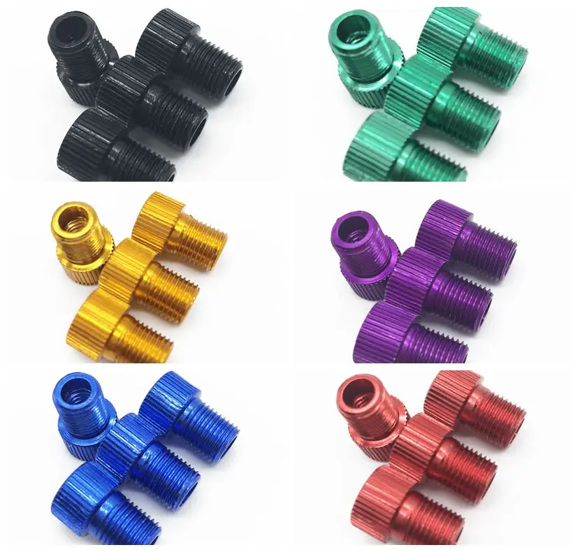 To Schrader Aluminum Tire Caps Adaptor for Bicycle Valve to Car Presta/french Godeson