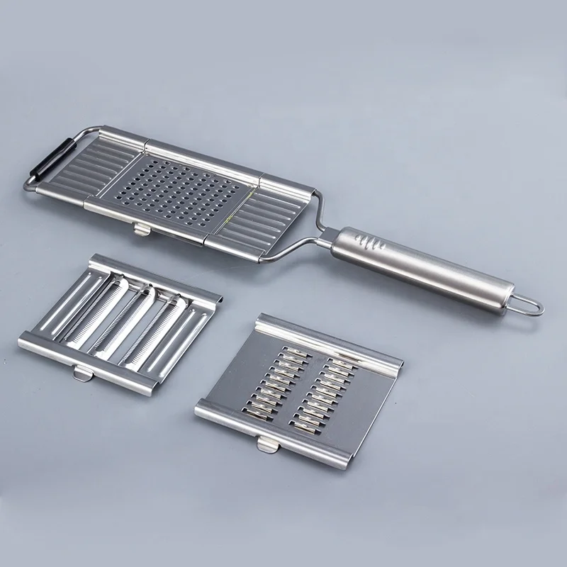 3 in 1 Handheld Vegetable Shredder Chocolate Zester Flat Kitchen Grater with Substitutable Blades