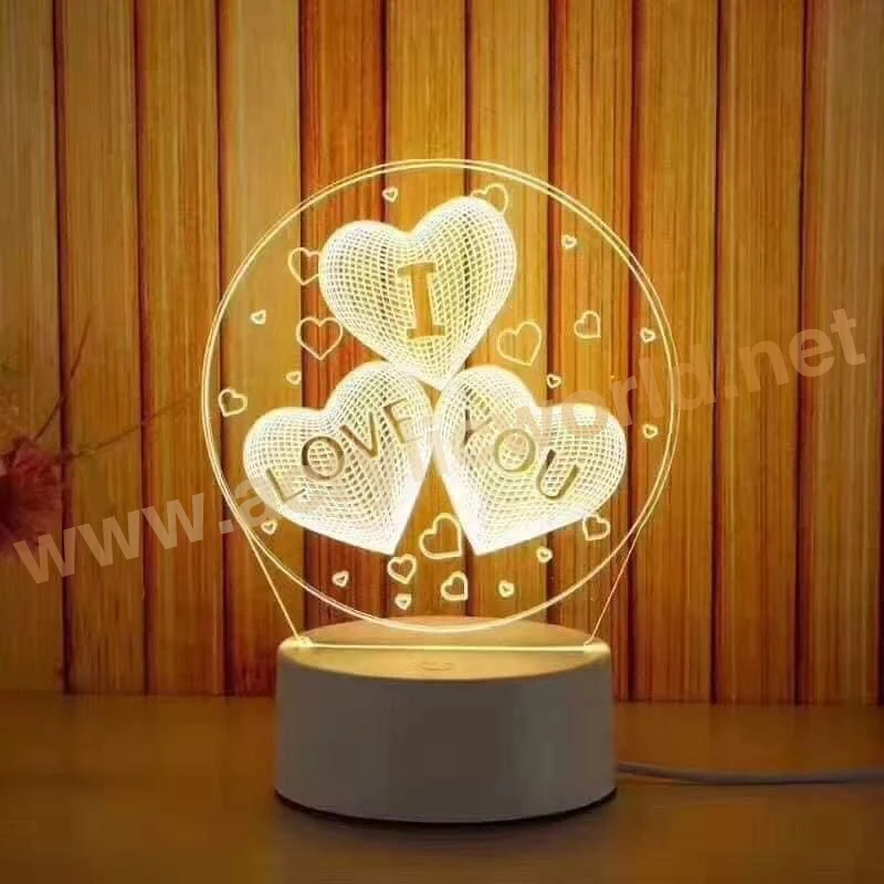 china factory 3D LED Night Light unicorn 3D illusion led lamp Multi-colored Light 3D Hologram Illusion Desk Lamp