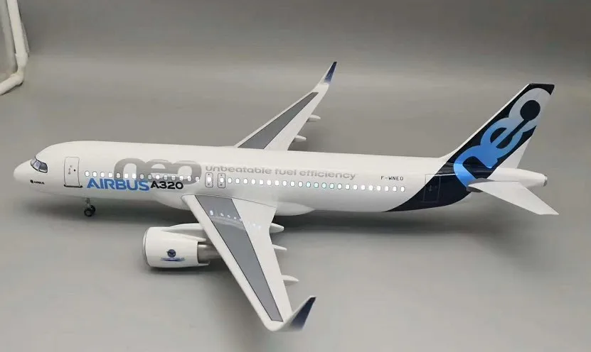 A320NEO 47 см полимерная светодиодная модель самолета Индивидуальная