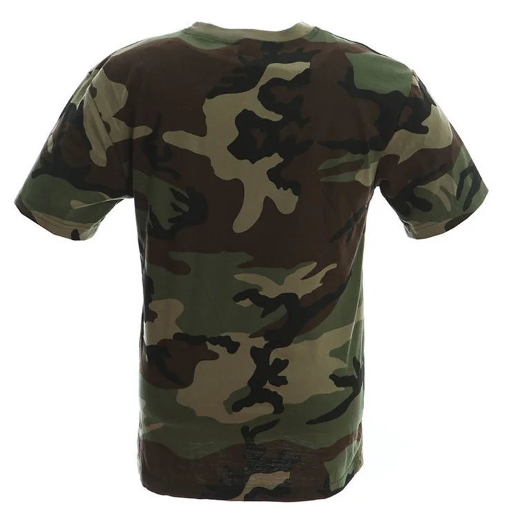 Yakeda Wholesale Tactical Mens T Shirts Camouflage Round Neck 100% Cotton Hunting Shirt Training Tactical T-shirt
