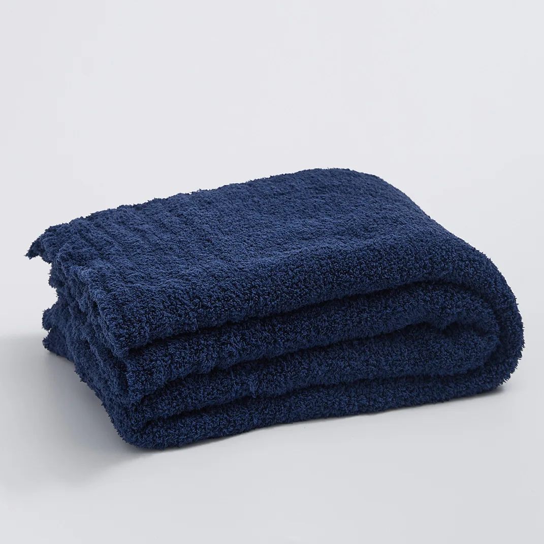 High Quality Winter Microfiber Fluffy Throw Knit Blanket For Sofa and Bed