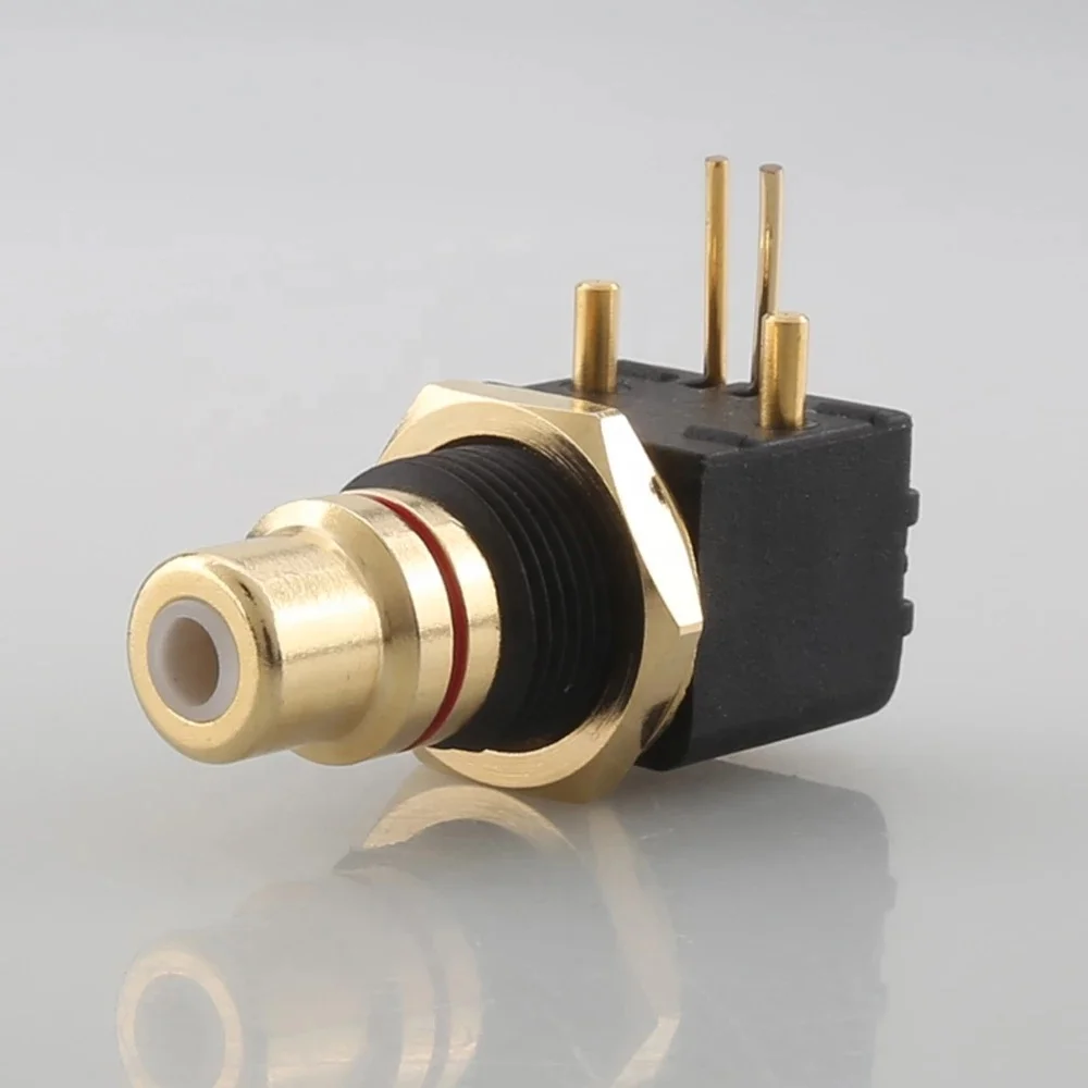4PCS HI-END PCB Panel Mount RCA Gold Socket Female Jack Audio Video AV Connector LR255