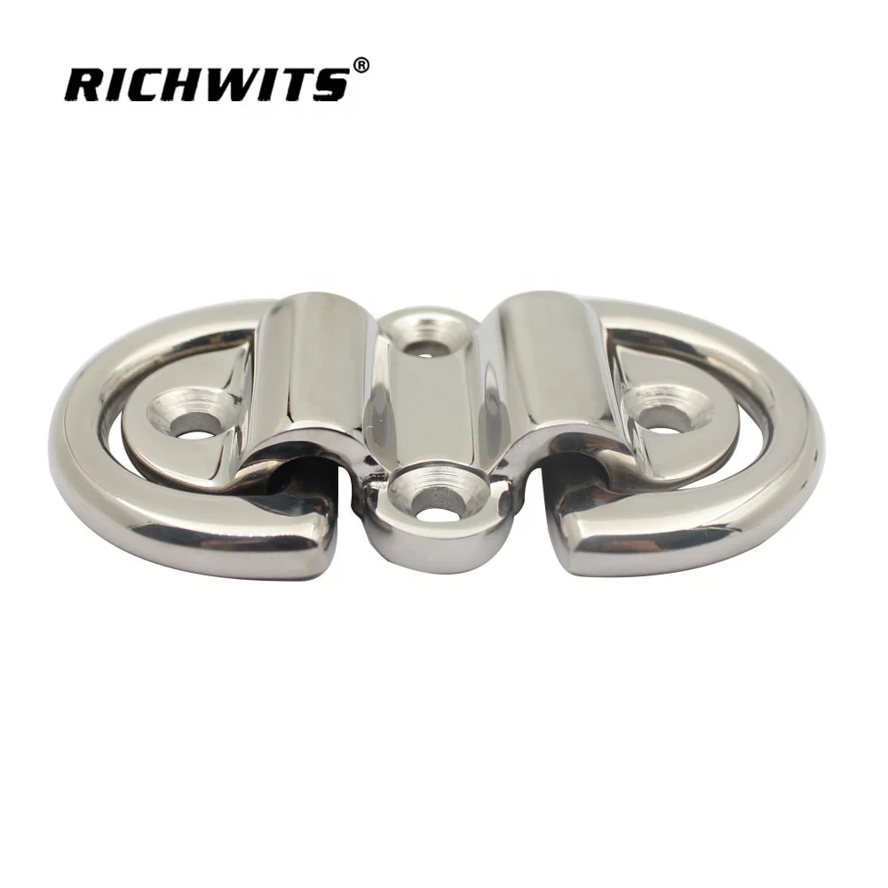 Marine Hardware 316 Stainless Steel Lashing Tie Down Cleat  Double D hasp