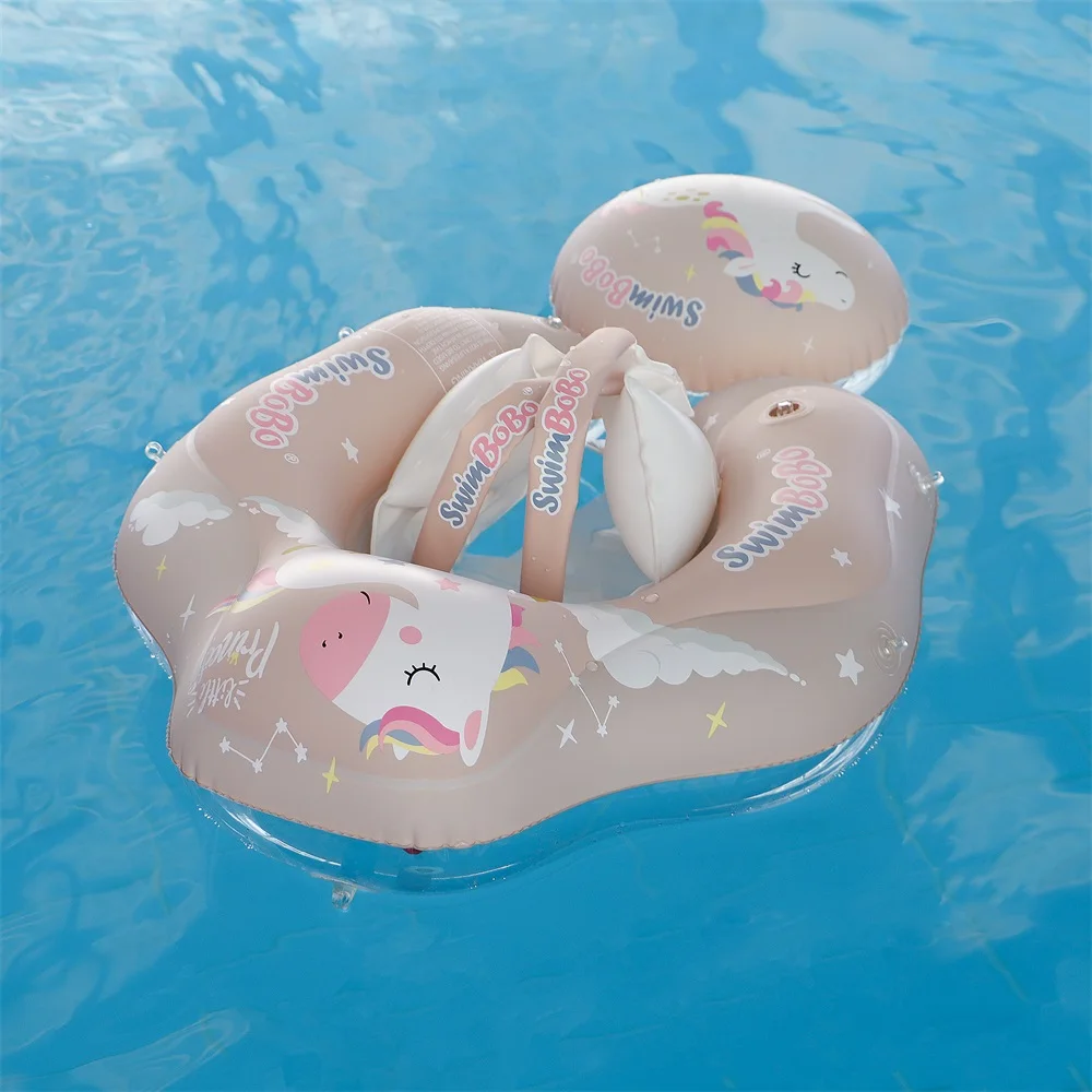 Swimbobo Inflatable Floating With Canopy Kids Water Toy Pink Swimming Rings Children Swim For Pool Accessories Ring Baby Float