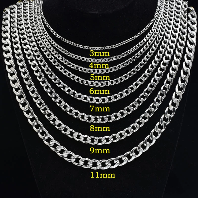 Olivia 18k Gold Plated Cuban Curb Link HipHops Women Men Miami Stainless Steel Cuban Link Chain Necklace