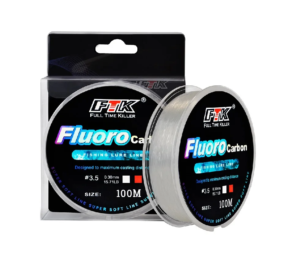 100m 0.8#-8.0# 4.13-34.32 Lb Nylon Fishing Line Long Casting Super Strong 100% Fluorocarbon Fast Cut Water Fishing Lure Line