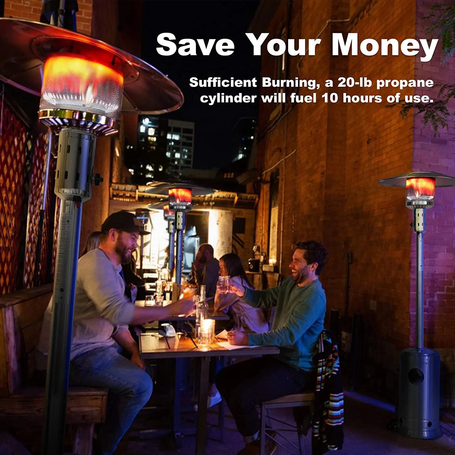 2022 Factory Propane Gas Patio Heater Flame Tube Outdoor Heater with table