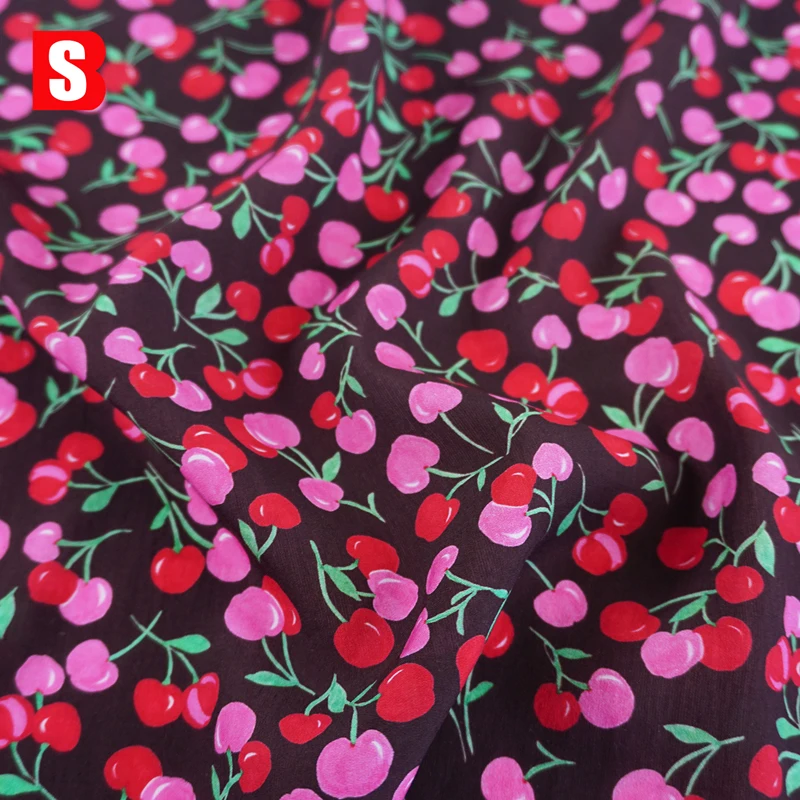 Bessi Textile Custom Digital Fashion Fruit Printed 85gsm 100% Lyocell Plain Soft Fabric For Dress