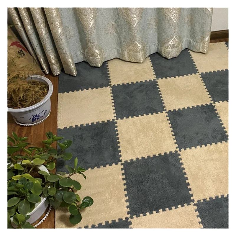 12*12 Inch Stitching Puzzle Room Floor Carpet Modern Kid Non-Fading Living Room Floor Small Mat