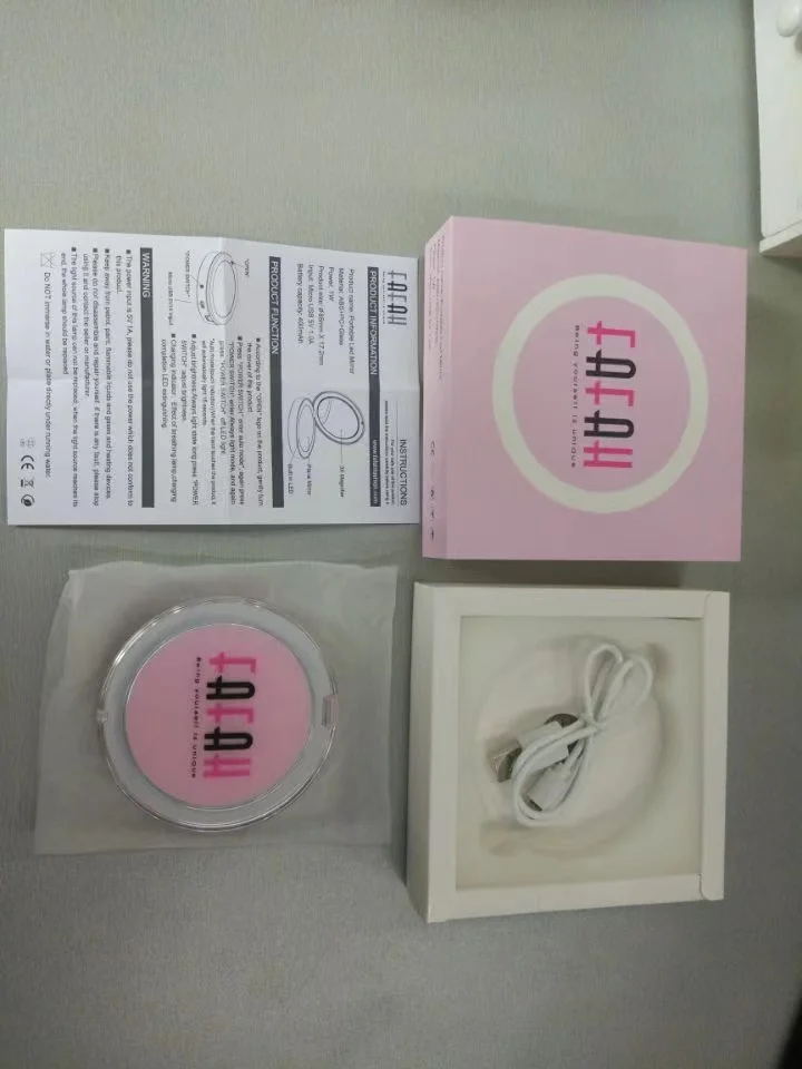 Hot-selling Creative touch sensor LED charging folding portable pocket makeup mirror for girlfriend