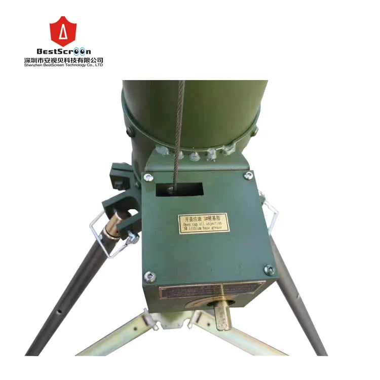 8m Mobile potable Manual handle winch telescopic mast for lighting Manual handle winch telescopic mast for antenna camera