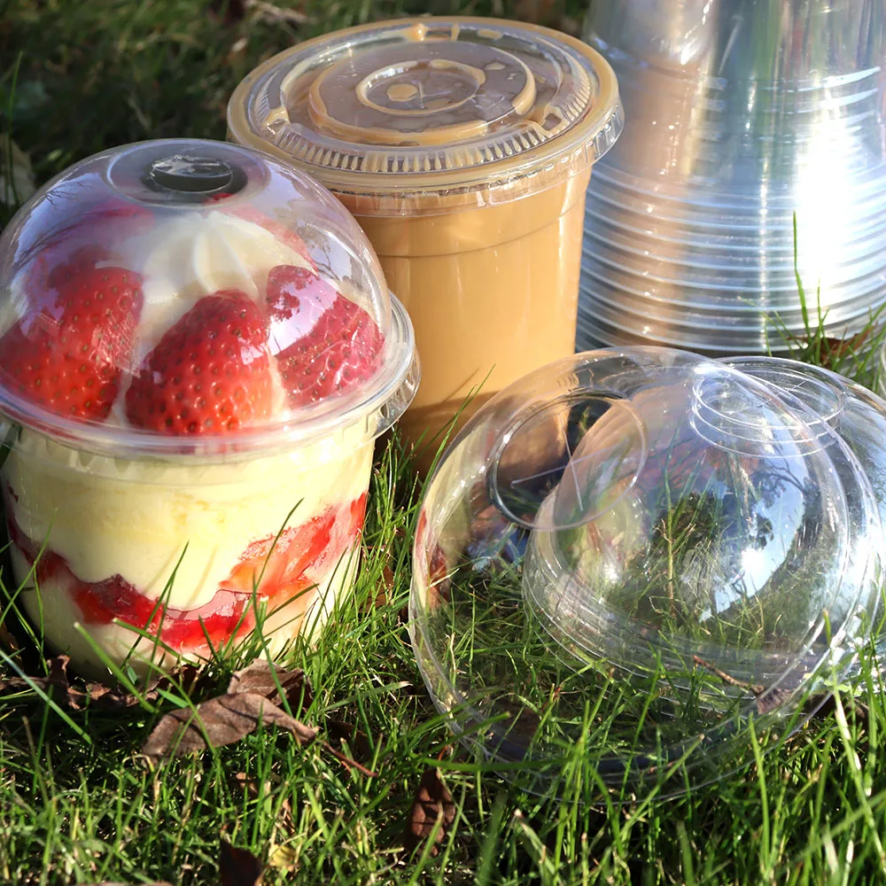 Factory Direct Sell Plastic Cups With Sip Through Lids Clear Tea Coffee Disposable Drink Cups