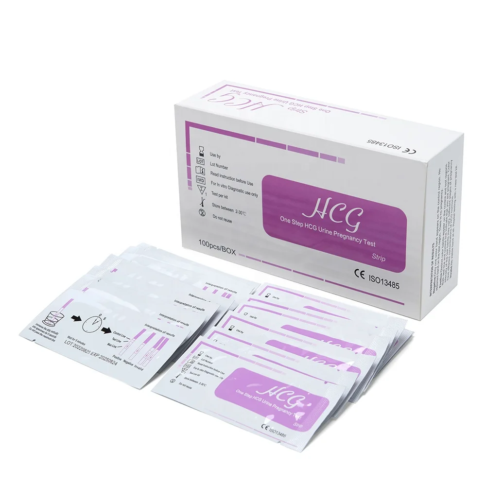 100PCS/BOX HCG Strip Early Urine One-step  Pregnancy  Test Strip Home Use