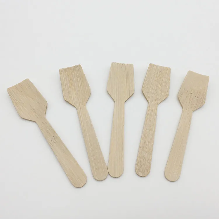 Manufacture disposable BPA free organic bamboo ice cream spoon for dessert or cake