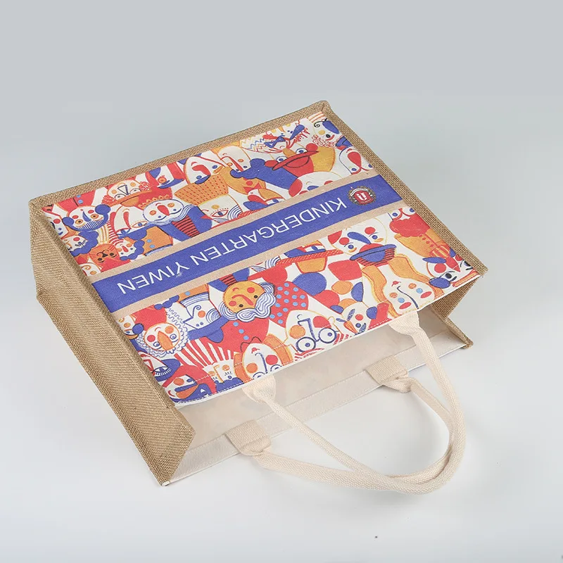 Джутовый и хлопковый материал на заказ сумка-тоут с принтом логотипа для покупок продуктов красивые изображения цифровая сублимационная