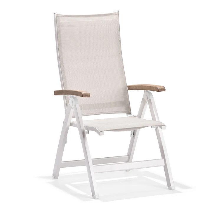 
Регулируемая современная алюминиевая Складная Высококачественная сетчатая ткань уличная мебель садовые стулья с подлокотниками 