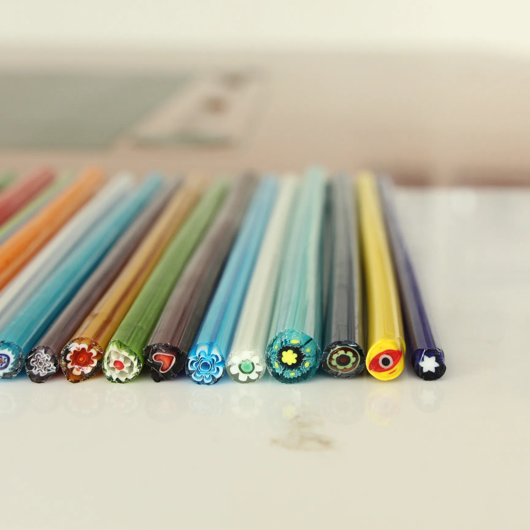 1kg Handmade high quality coe approx 96 millefiori glass rods