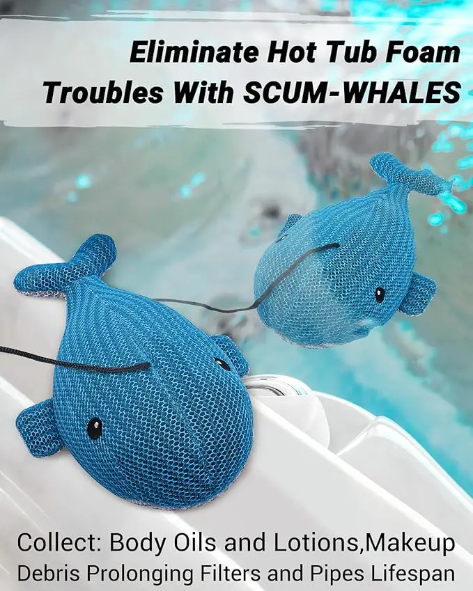 MR Scum Absorber for Spa Hot Tub, Whale Scum Defoamer Hot Tubs Skimmer, Anting Foam Absorbing Sponges Accessories