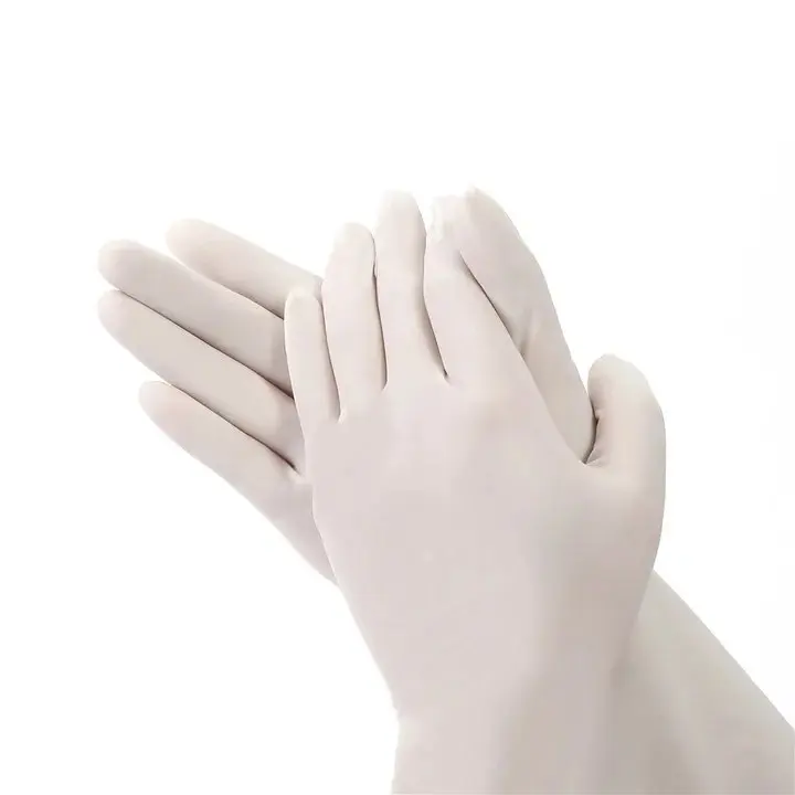 Good quality surgical disposable antiskid Powder free sterile operation medical latex gloves wholesale
