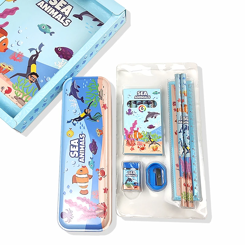 Hotsale Back To School Manufactory High Quality School stationery sets Kids Pecnil Case Stationery Set for Gift