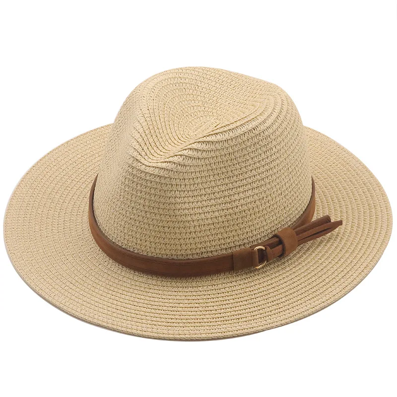 Panama Summer Sun Hats for Women Man Beach Straw Hat for Men UV Protection hats chapeau femme