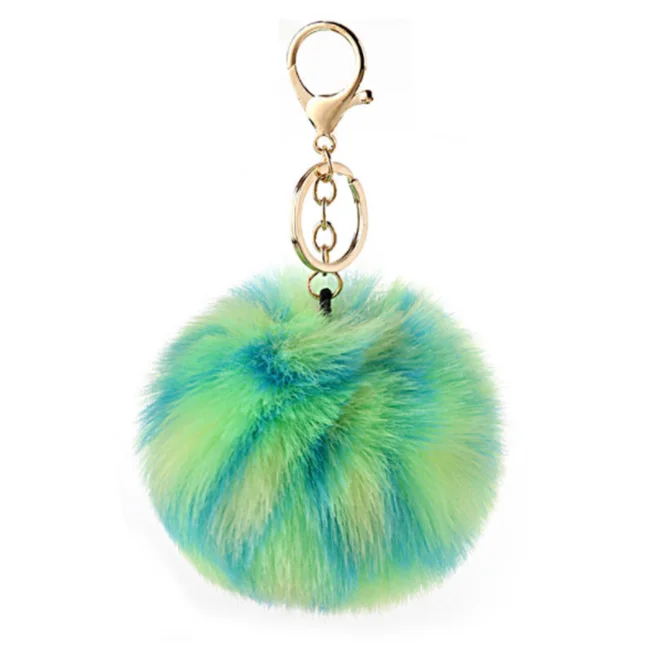 Pom Poms Keychains Faux Rabbit Fur Pompoms Keyring Fluffy Pompoms Keychain