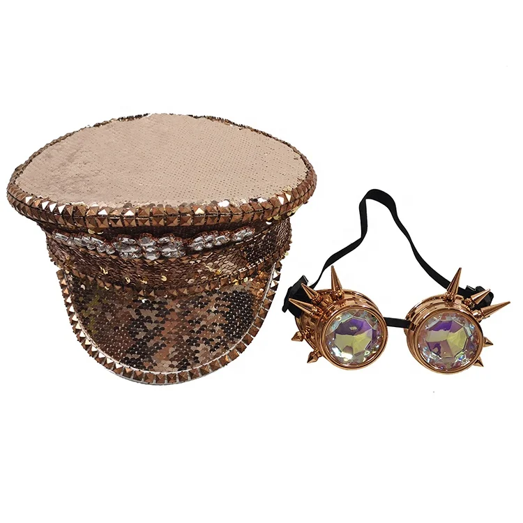 
festival rhinestone wholesale party hats advanced sequin birthday hat burning man hat 