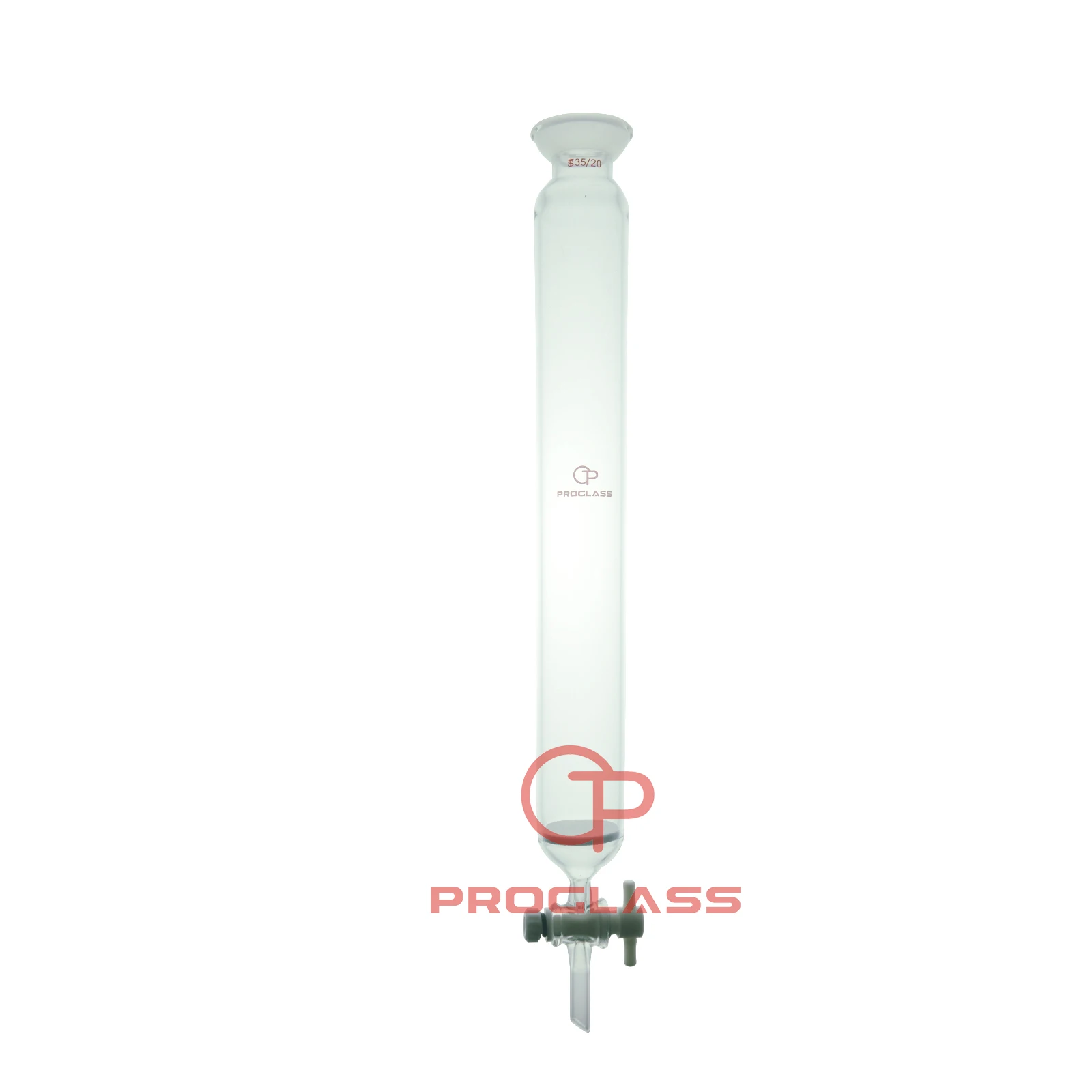 Lab glass  Fritted Disc Chromatography Column with Sphere joint and PTFE valve