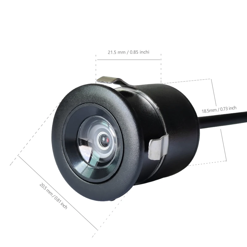 18.5mm Plastic Night Vision Waterproof IP68 12V Voltage 170 Degree Car Rear View Punch Reversing Camera