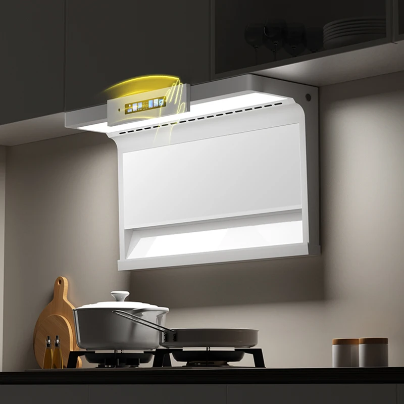 White 7-shape 900mm range hood  smart smoke extractor hood cooker chimney exhaust range hood  for kitchen