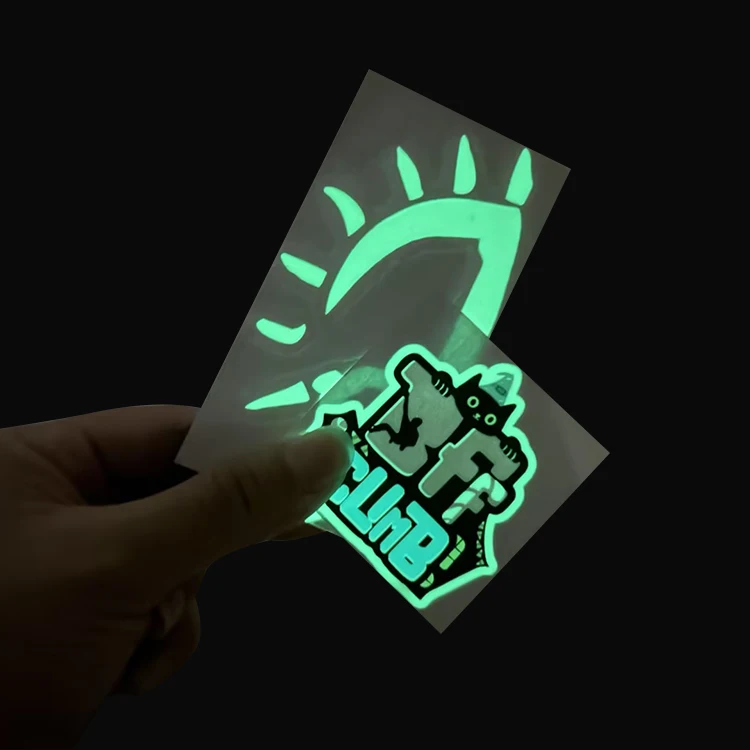 Custom Glow In Dark Sticker Die Cut Vinyl Label Waterproof Luminous Sticker Glowing Sticker for Decoration