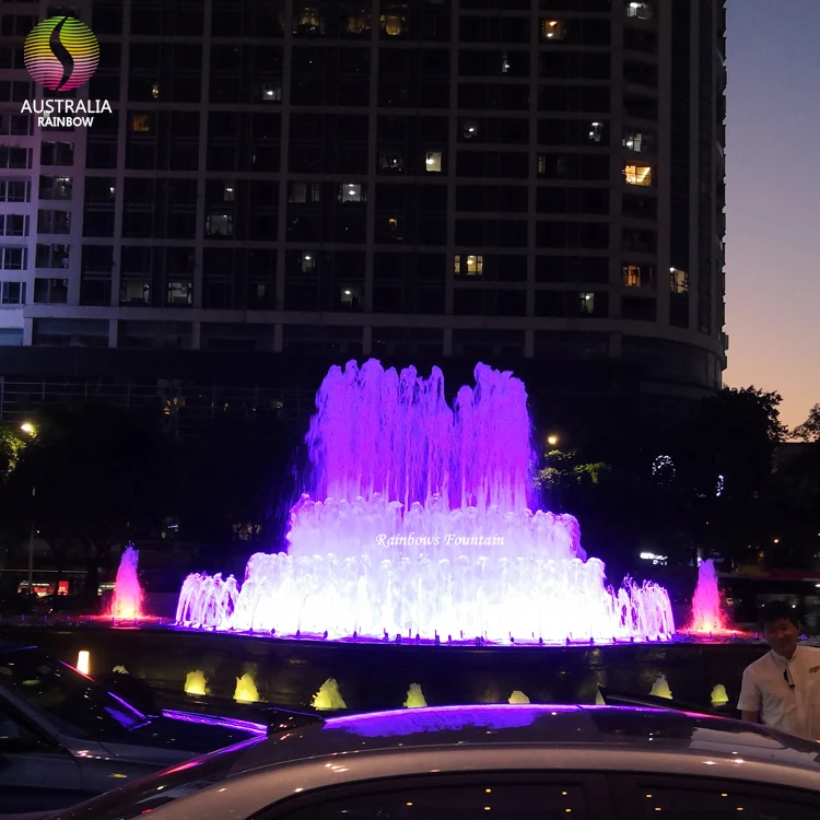 2022 Outdoor Decorative Water Features Pyramid Shape Garden Fountain Waterfall With RGB Fountain LED Lights