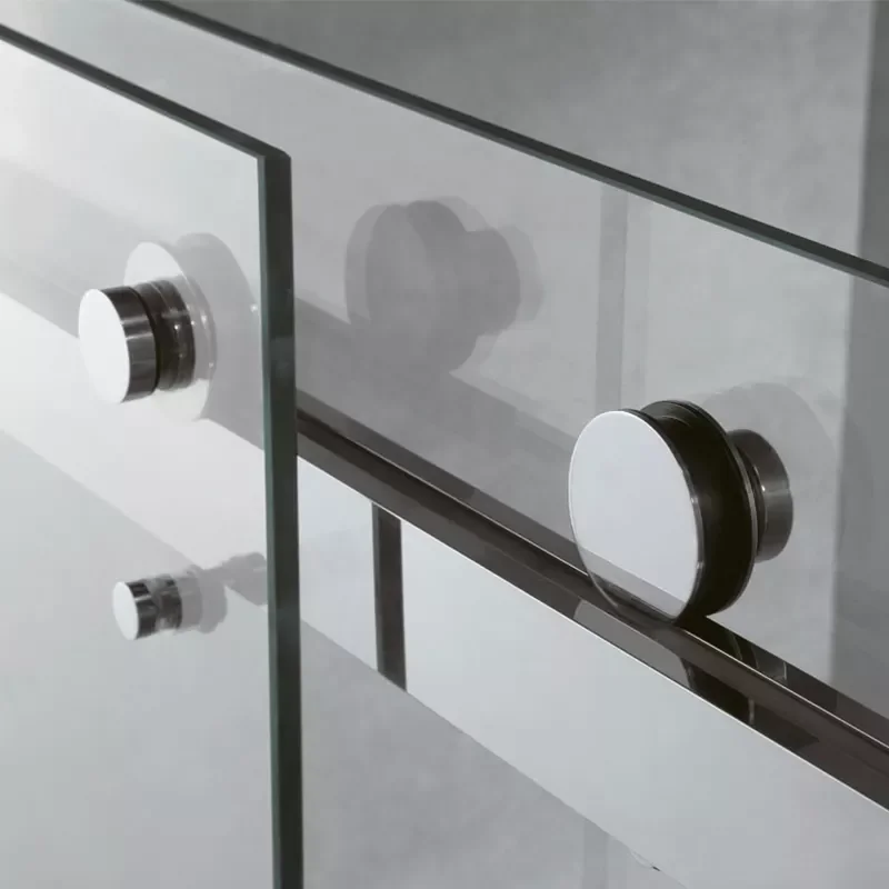 Waterproof Hotel Partition Tempered Glass Door Shower Screen Sliding Double Door Bathroom Shower Screens