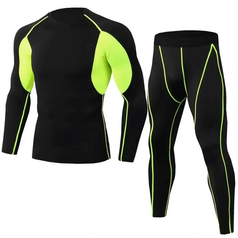 
Quick Dry Breathable Compression Running Rash Set Men Gym Wear 